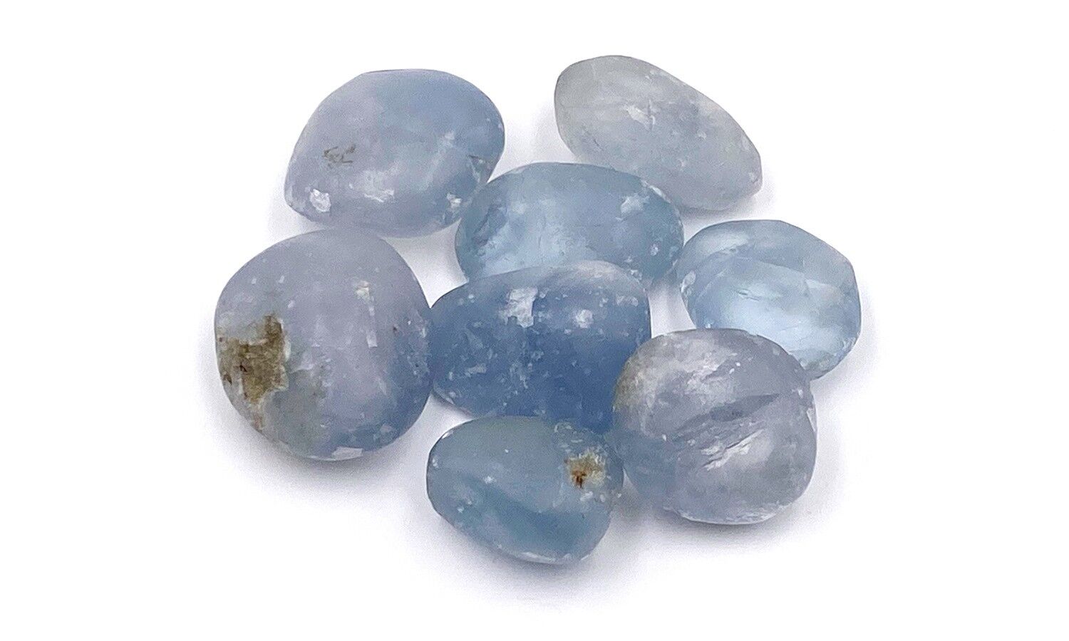 Célestine tumbled stone Size B: 1.5-2 cm