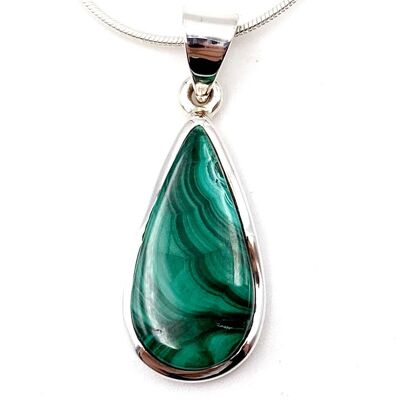 Pendentif Malachite petite goutte Argent 925