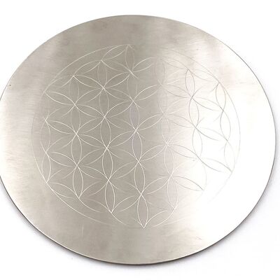 Under Glass Stainless Steel Flower of Life