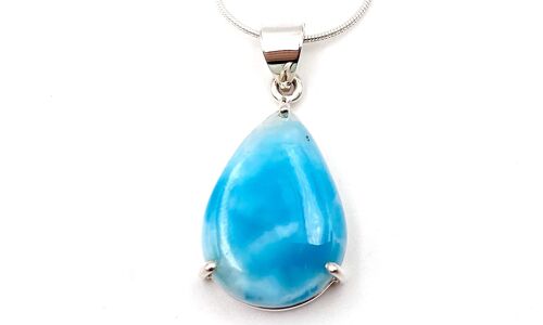 Pendentif "Larimar"  Griffe Goutte Dimension 2,0 cm x 1,3 cm