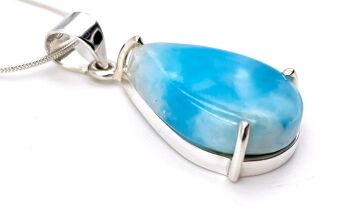 Pendentif "Larimar"  Griffe Goutte Dimension 2,0 cm x 1,3 cm 2