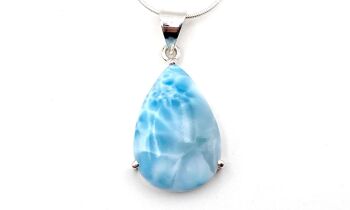 Pendentif "Larimar"  Griffe Goutte Dimension 2,0 cm x 1,3 cm 3