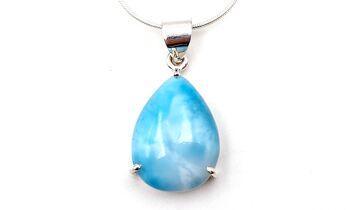 Pendentif "Larimar"  Griffe Goutte Dimension 2,0 cm x 1,3 cm 4