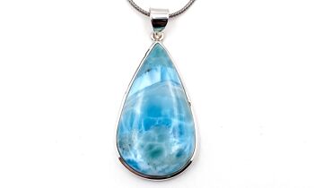 Pendentif "Larimar"  Goutte Dimension 4 cm x 2 cm 3