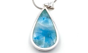 Pendentif "Larimar"  Goutte Dimension 4 cm x 2 cm 5