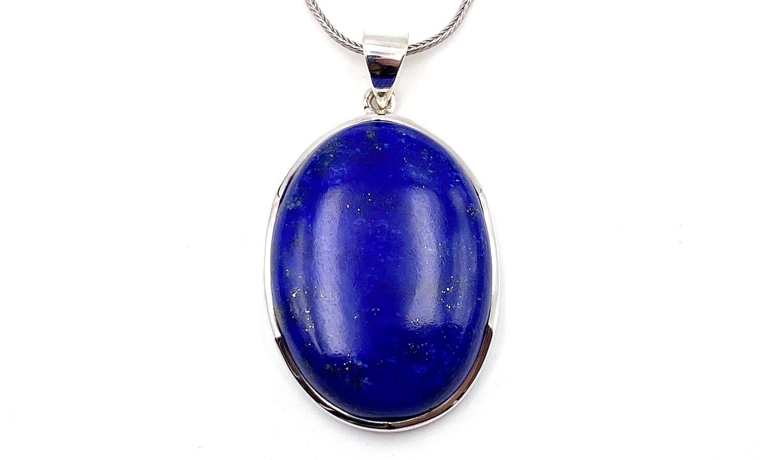 Large oval Lapis Lazuli pendant H3.6XL2.7cm
