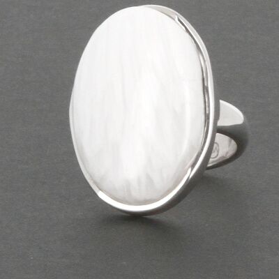 White Calcite Ring Silver 925 White Calcite Ring