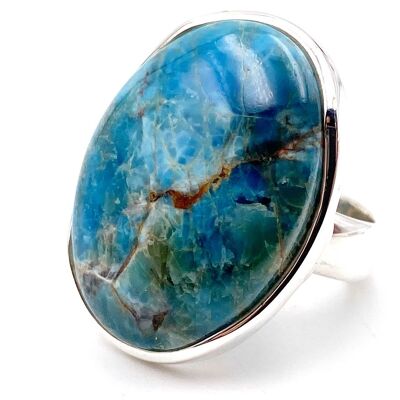 Oval Apatite Ring 925 Silver Apatite Ring
