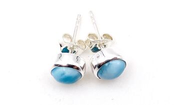 Boucles d'oreilles Larimar Non serti d'argent 925 -6 mm 2