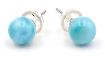 Boucles d'oreilles Larimar Non serti d'argent 925 -6 mm 3