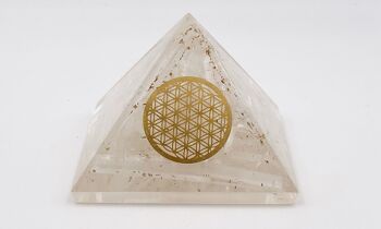 Pyramide d'Orgonite Sélénite