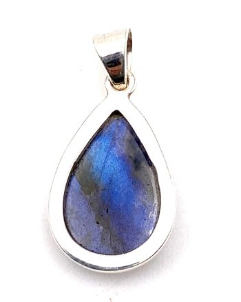 Pendentif Labradorite Goutte Bleu Spectrolite N°1 - H 4,2 cm x 2,6 cm 3