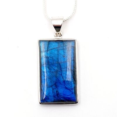 Pendentif Labradorite Rectangle Spectrolite H 3,3 cm x l 2,0 cm