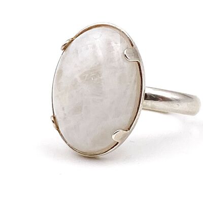MOON STONE ring 18x13mm Size 52 to 56