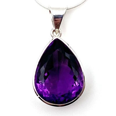 Cut Amethyst Pendant AG925