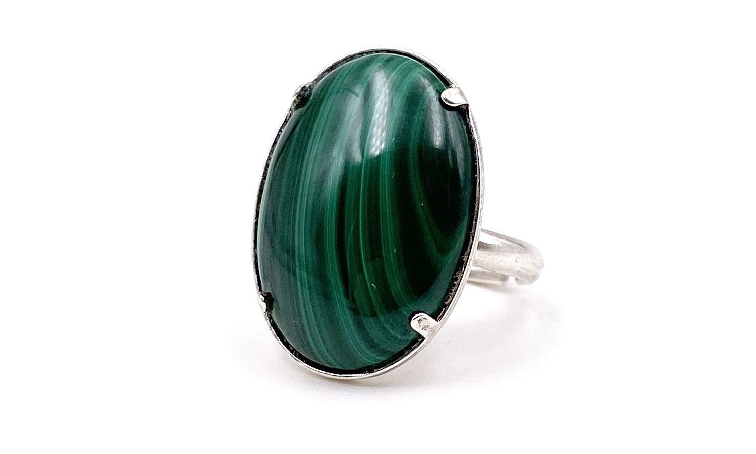 Anello MALACHITE Anello Modello grande 25x18 mm