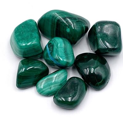 Pierre roulée Malachite Taille D: entre 24 gr et 32 gr