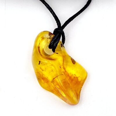 Amber pendant with cord Amber with black cord