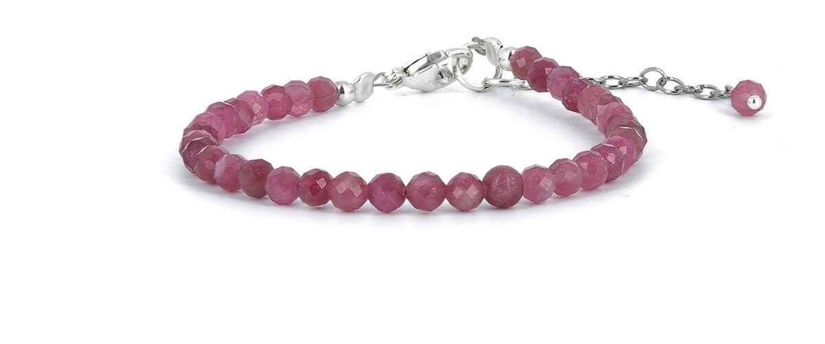 4mm Faceted Pink Tourmaline Bracelet