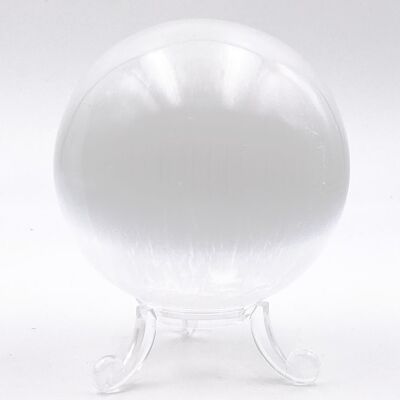Sphère de SELENITE  Sphère sélénite Blanche environ 4 cm sans pied
