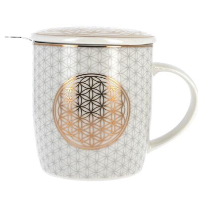 Mug/taza de té con infusor - flor de la vida Mug/taza de té con infusor - flor de la vida