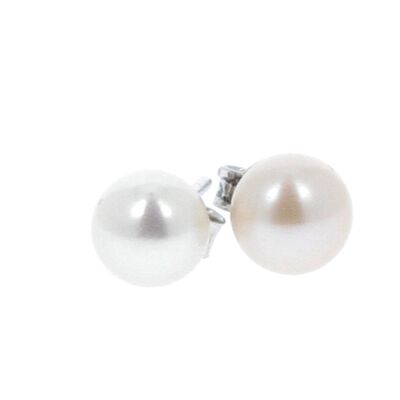Pendientes de botón de nácar Pendientes de perlas de nácar de 8 mm