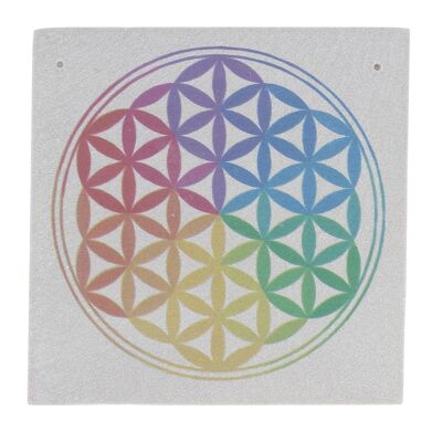 Portaincenso in pietra multicolor Flower of Life