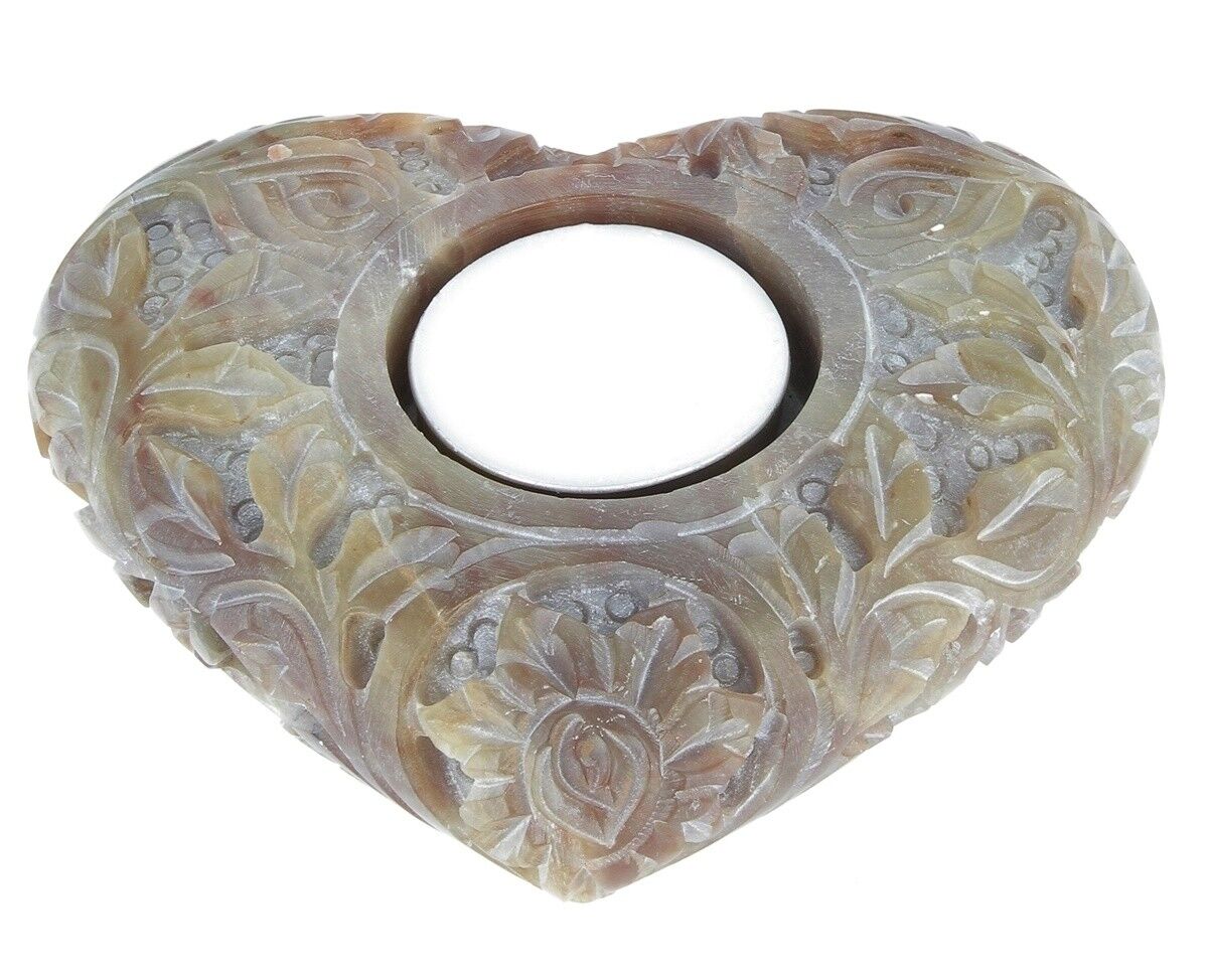 Candlestick/incense holder carved heart Candlestick/incense holder carved heart