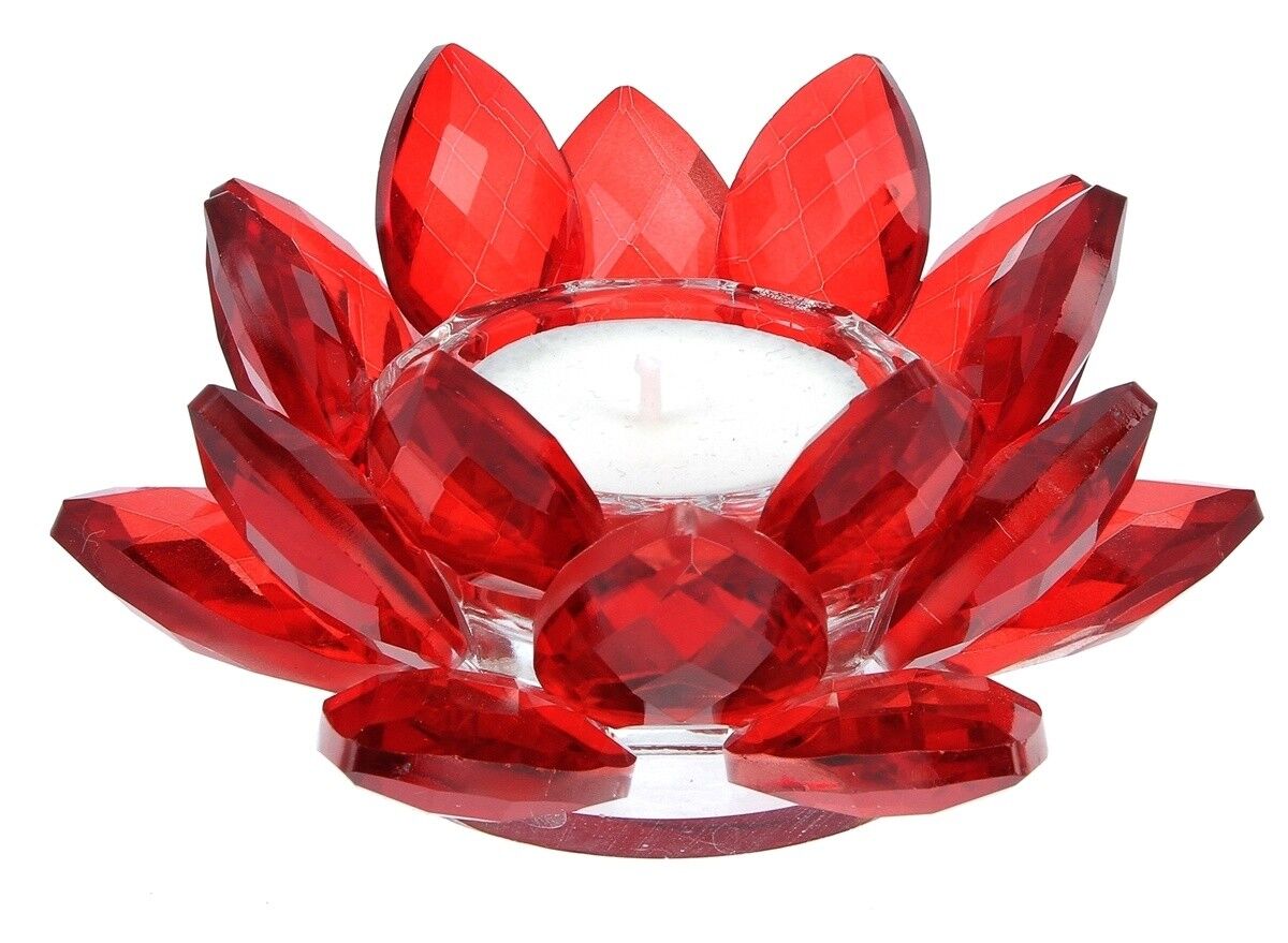 Feng shui crystal lotus red crystal lotus