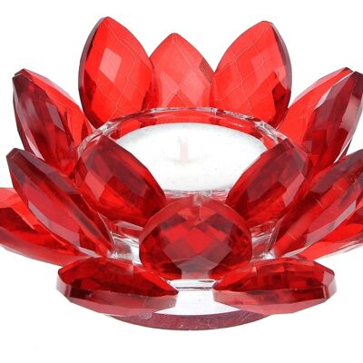 Feng shui crystal lotus red crystal lotus