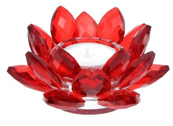 Lotus en cristal Feng shui lotus cristal rouge 1