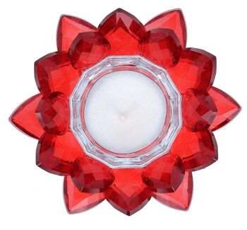 Lotus en cristal Feng shui lotus cristal rouge 2