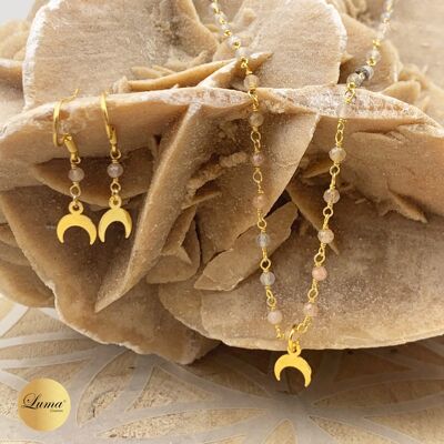 Moonstone earrings Moonstone earrings gilded with fine gold