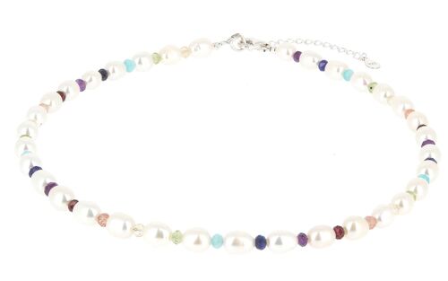 Collier 7 chakras Perles naturelles Collier 7 chakras Perles naturelles (45 + 5 cm)