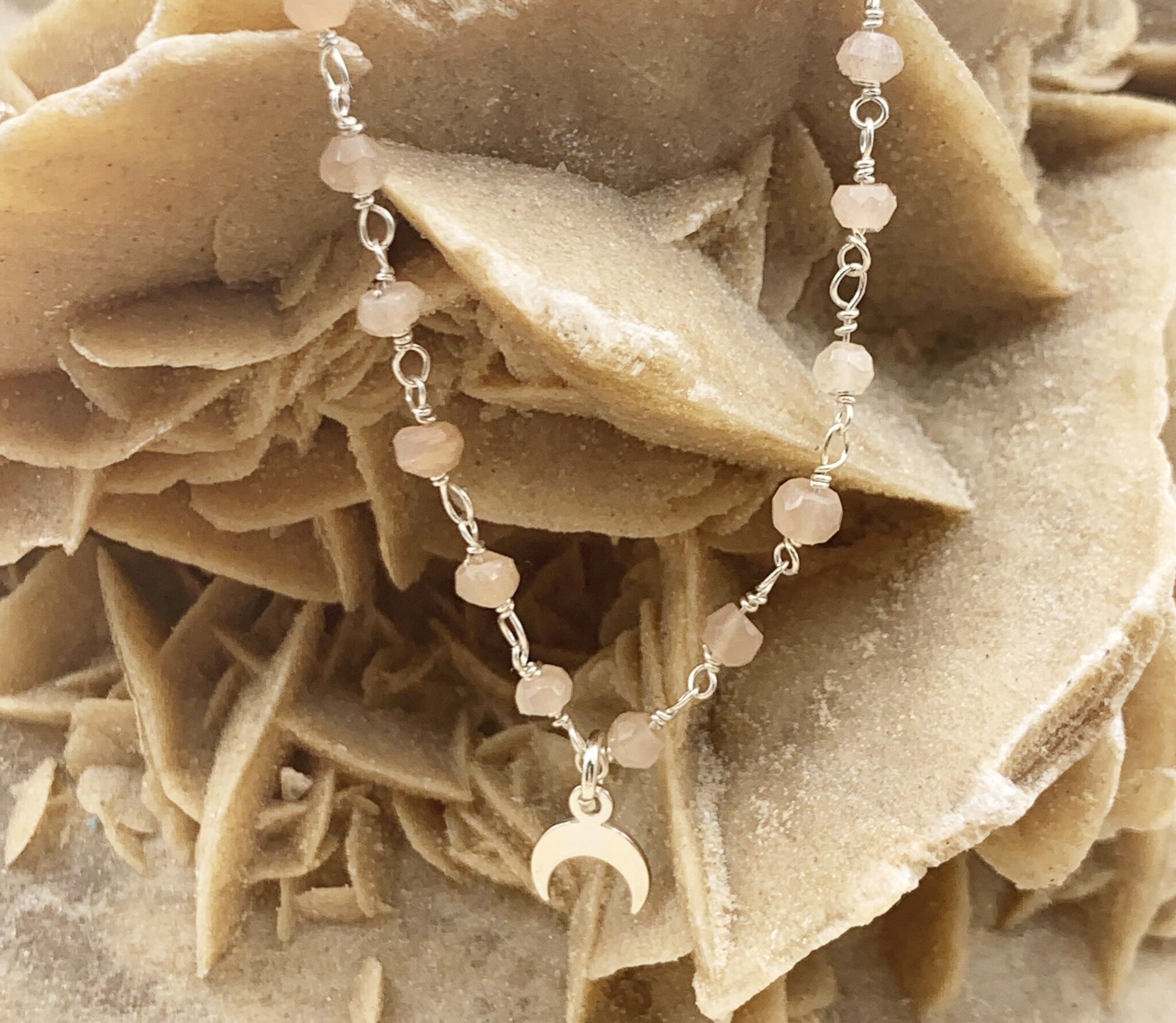 Collana con pietra di luna Collana con pietra di luna arancione - Argento 925