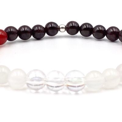 Bracelet Never Give Up 6mm Without Charm 3 Quartz Aura beads 6mm