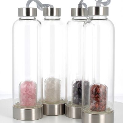 Botellas de agua de piedra natural de cuarzo rosa