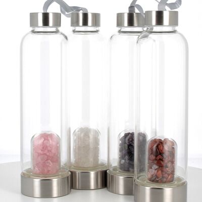 Botellas de agua de piedra natural de cristal de roca