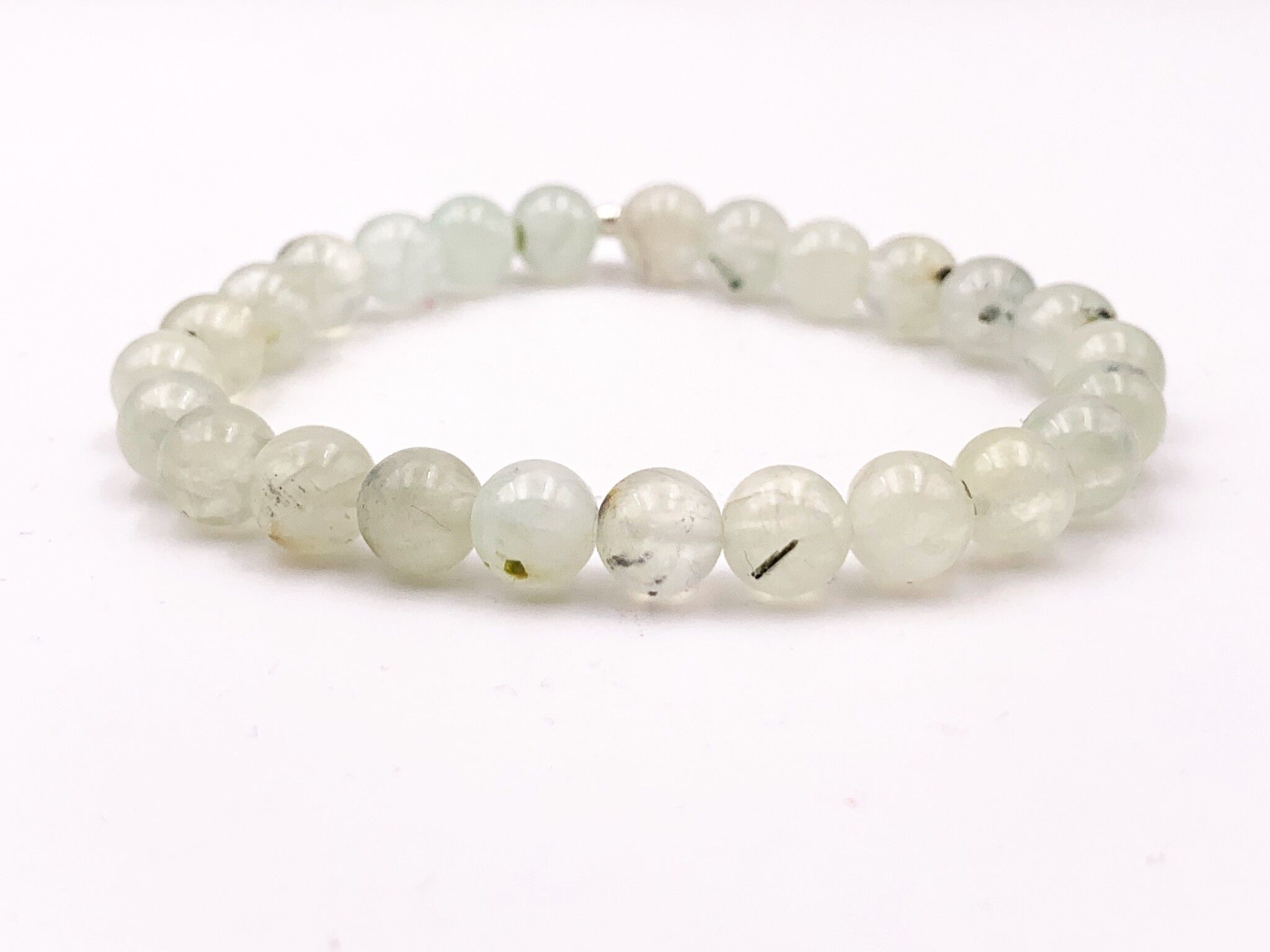 Bracciale Prehnite Bracciale Prehnite con pietre da 6 mm