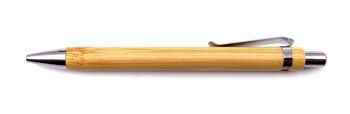 Stylo bille en bois de Bambou gravé Chakra Racine: "je profite de l'instant présent" 2