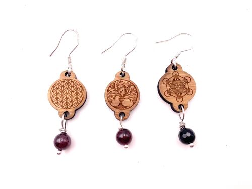 Boucles d'oreilles Bois Boucles d'oreilles Bois Métatron