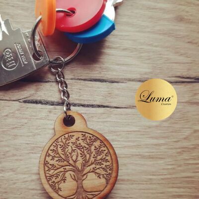 Wood without Stone Flower of Life Key Ring