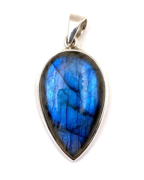 Pendentif Flèche Labradorite Spectrolite N°2 Taille Pierre: H4 cm x l 2 cm + Bélière 1 cm