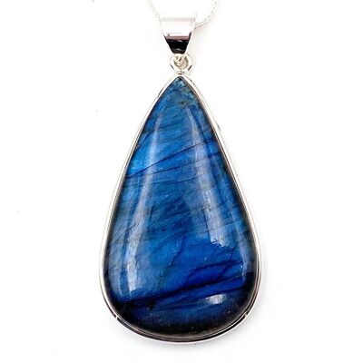Spectrolite Blue Drop Labradorite Pendant N°4 - H 3.3 cm x W 1.7 cm