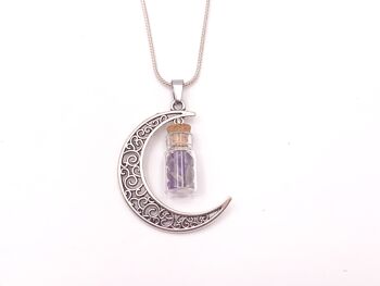 Pendentif  Witch, lune et fiole de cristaux Pendentif Witch avec améthyste 4