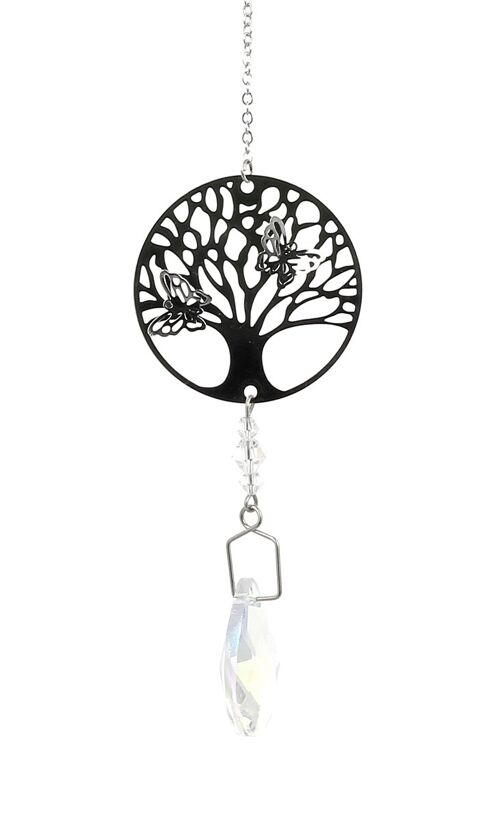 Goutte de cristal avec chaîne et arbre de vie  goutte de cristal arc en ciel avec chaîne et arbre de vie 