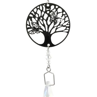 Gota de cristal con cadena y árbol de la vida Gota de cristal arcoíris con cadena y árbol de la vida