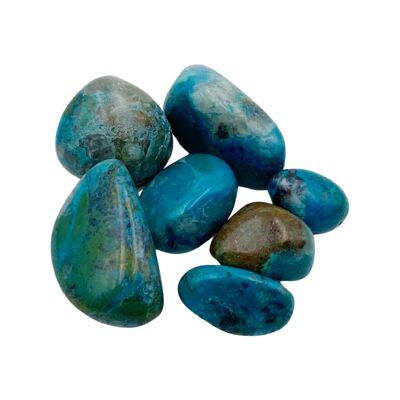 Rolled stone Chrysocolla rolled stone between 7 and 13 g - between 2 and 3.5 cm