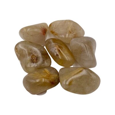 Rutilated quartz tumbled stone tumbled stone between 2 and 3 cm