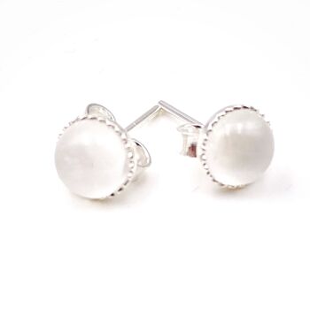 Boucles d'Oreilles Moon Péristérite 8 mm 2